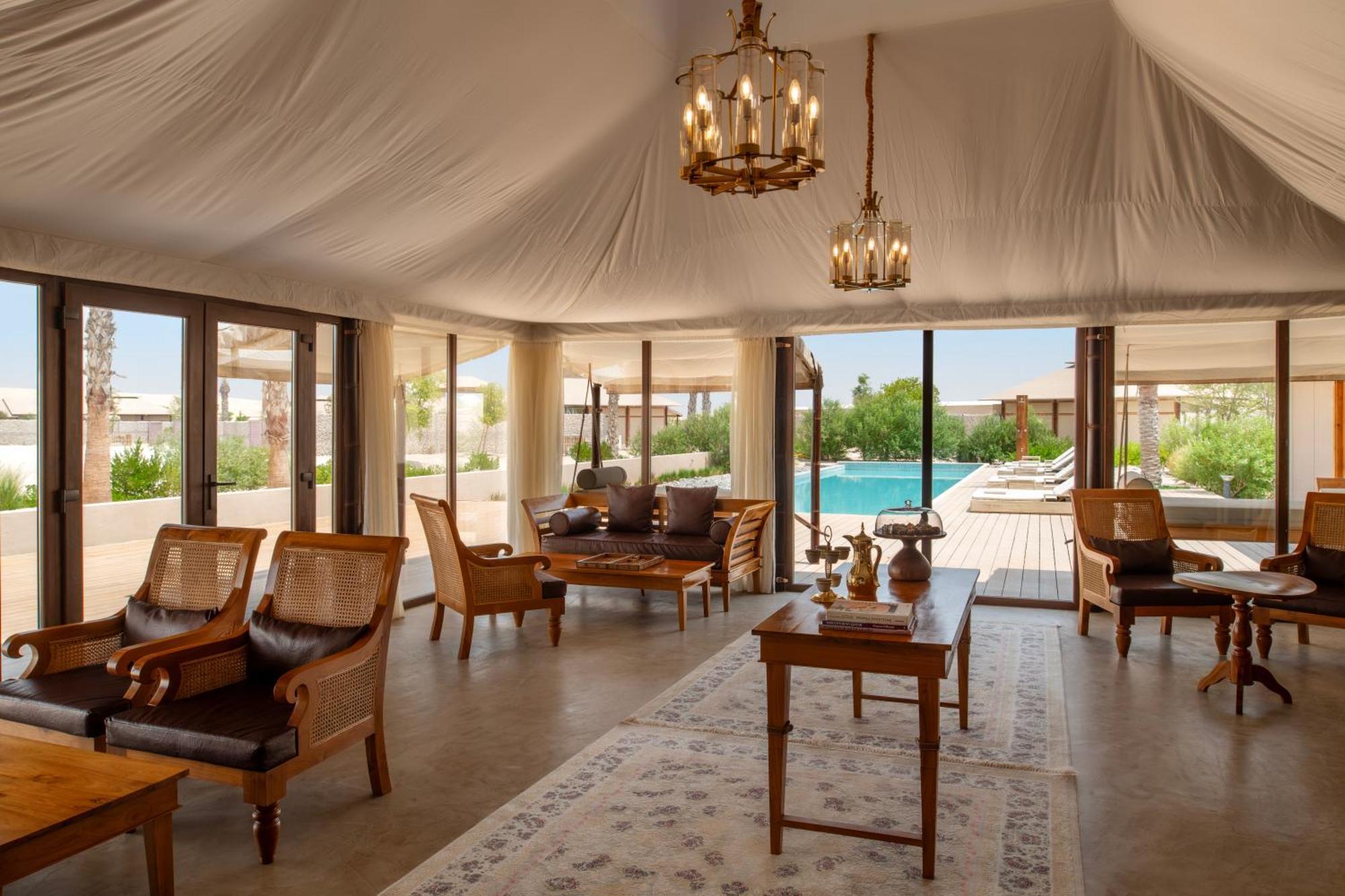 The Outpost Al Barari Camp Hotel Mesaieed Exterior photo